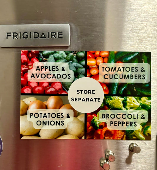 Kitchen Refrigerator Magnet - How to Store Produce Reminder Magnet