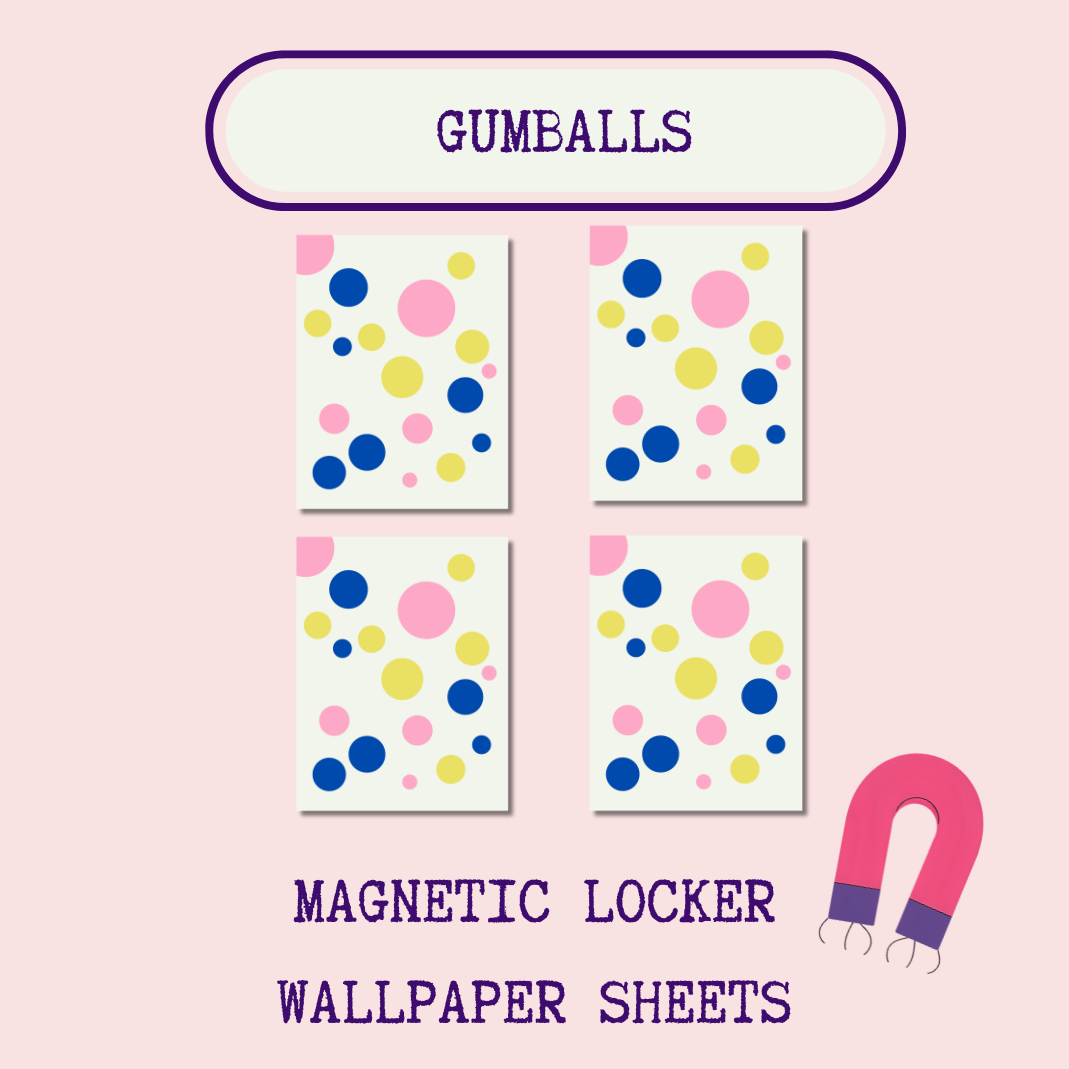 Magnetic Locker Wallpaper - Gumballs