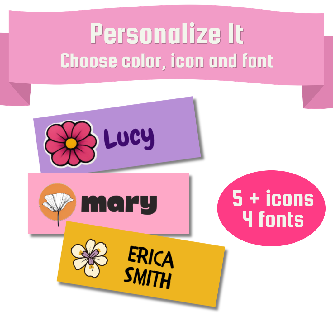 Personalized Name Labels for Kids - 52 Labels