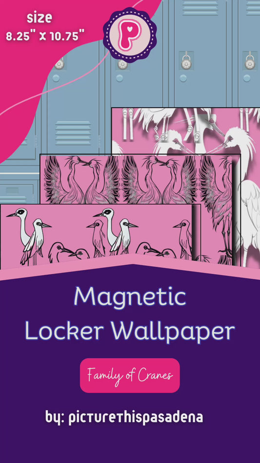 Magnetic Locker Wallpaper - Family of Cranes