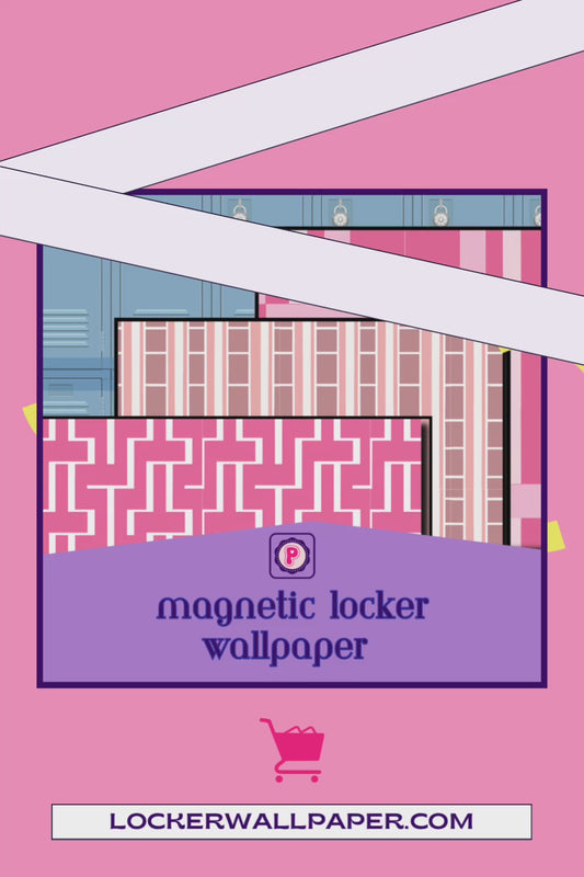 Magnetic Locker Wallpaper - Modern Functionality Part 2 - Geometric Designs Bold Lines Pink